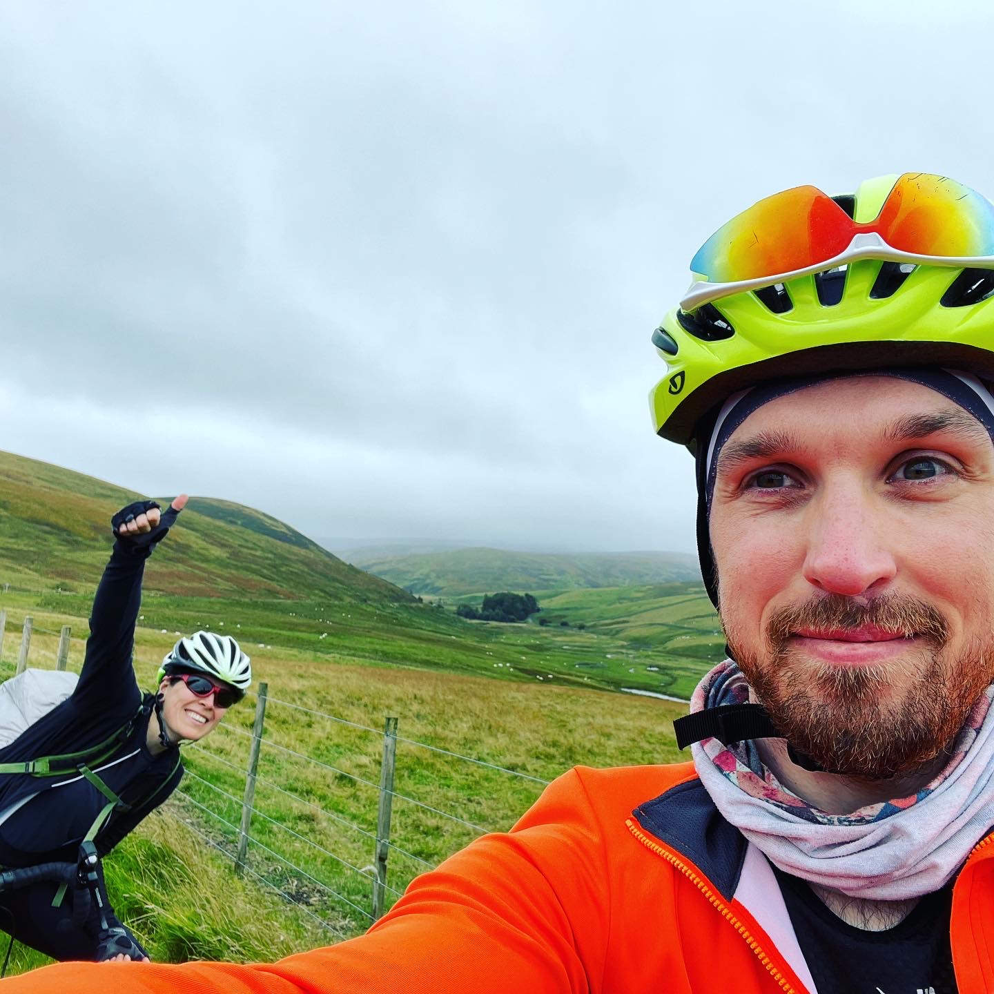 Me and my partner Jen, bikepacking in Scotland